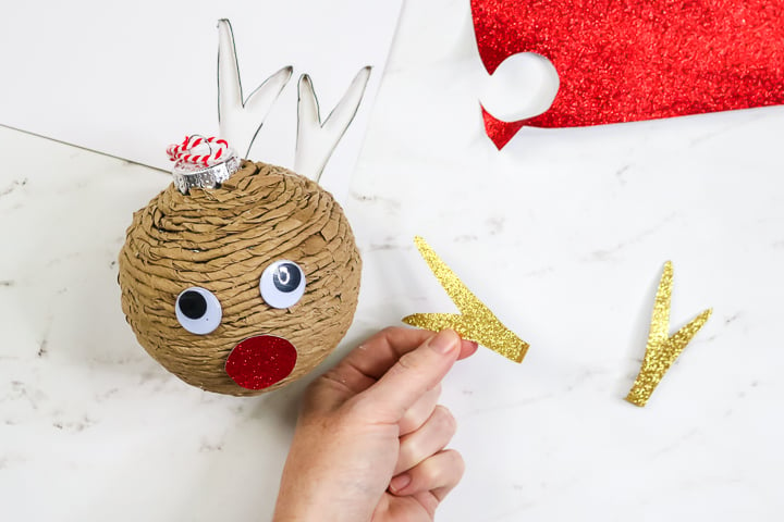 how to glue antlers on ornament