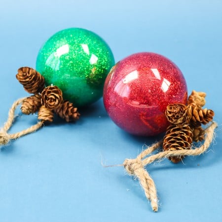 decoupage glitter ornaments