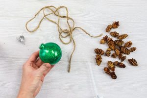 glitter and decoupage ornament