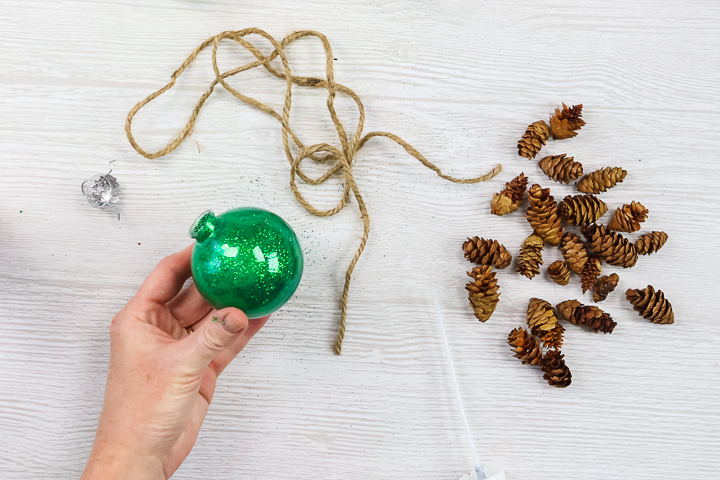 glitter and decoupage ornament