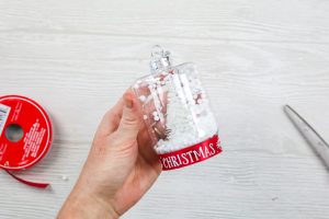 mason jar snow globe ornament