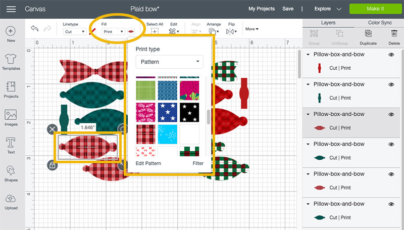 patterns in Cricut Design Space