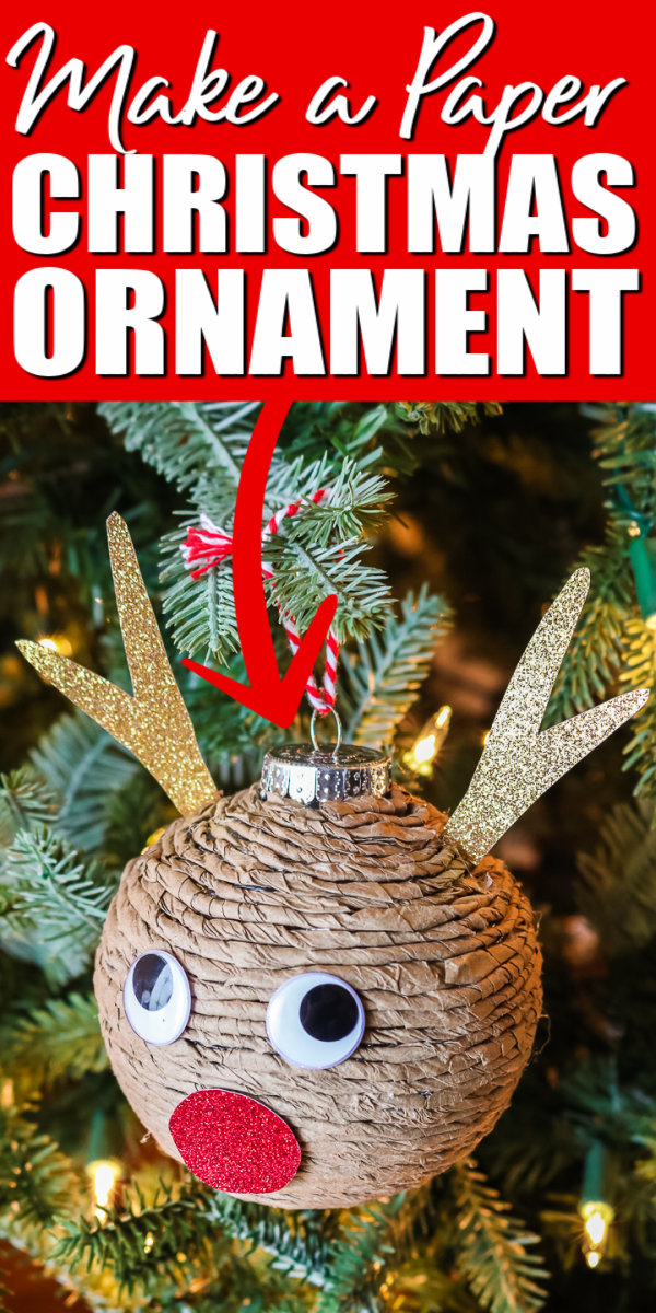 Grab a few easy supplies and make this DIY paper ornament for your tree! This cute reindeer will look great and is simple to make!