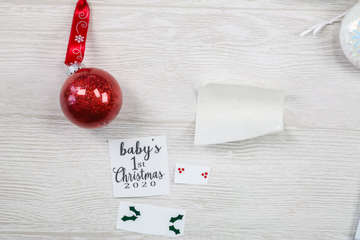 baby's first christmas design cut from vinyl
