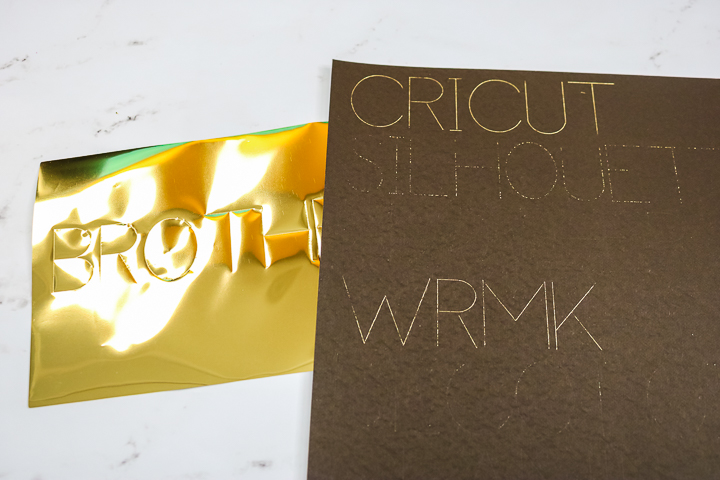 using brother foil with a cricut