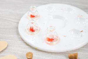 allowing resin to cure on a table