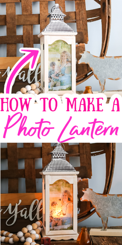 Learn how to make a photo lantern for anyone on your gift giving list! They will love this personalized gift that is easy to make! #giftidea #easycrafts #quickcrafts #lantern #photogift