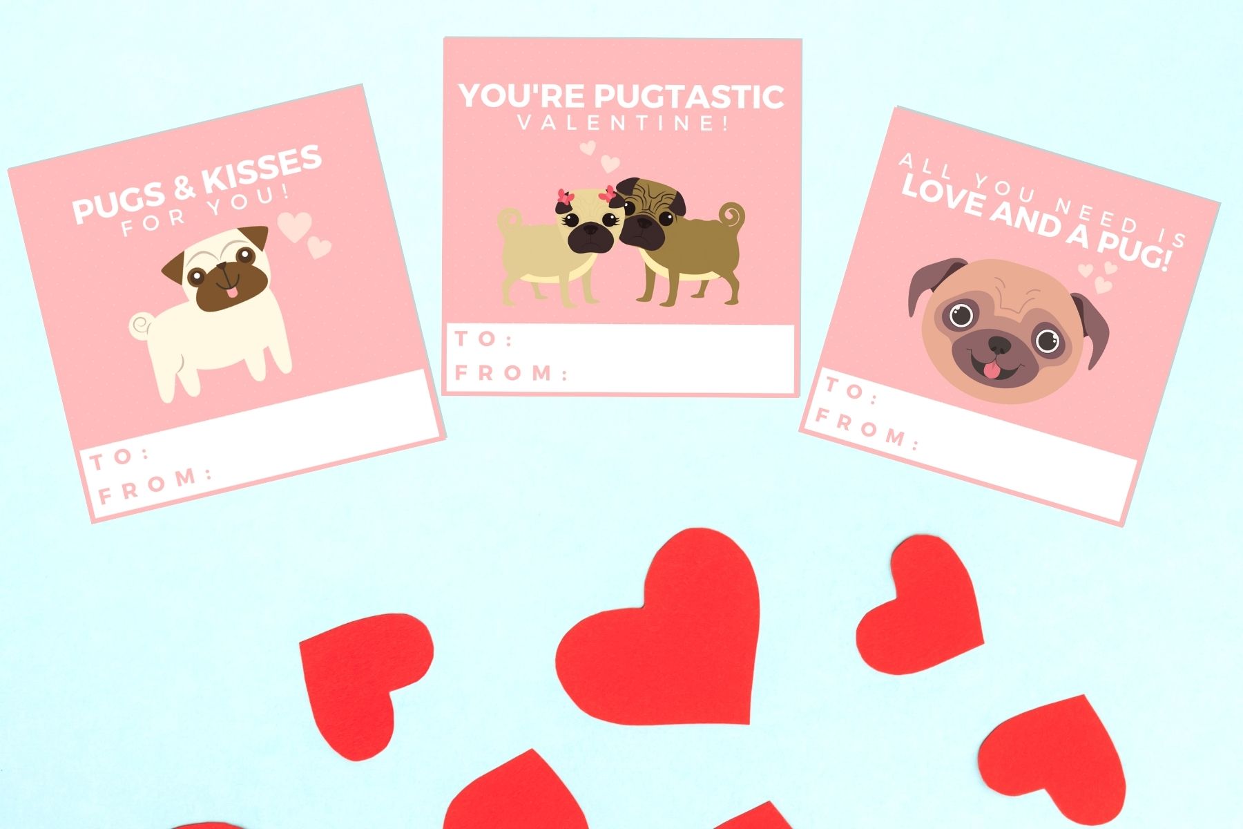 pug valentine's day cards