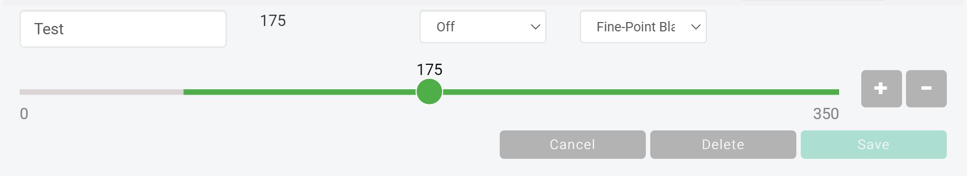 altering material settings in design space