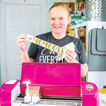 Angie Holden with a Cricut machine