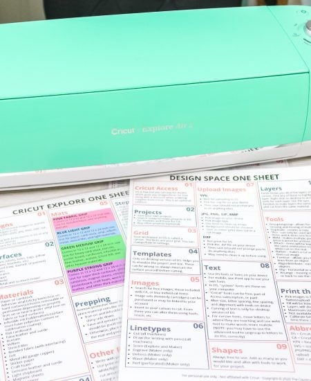 cricut cheat sheets with a cricut explore machine