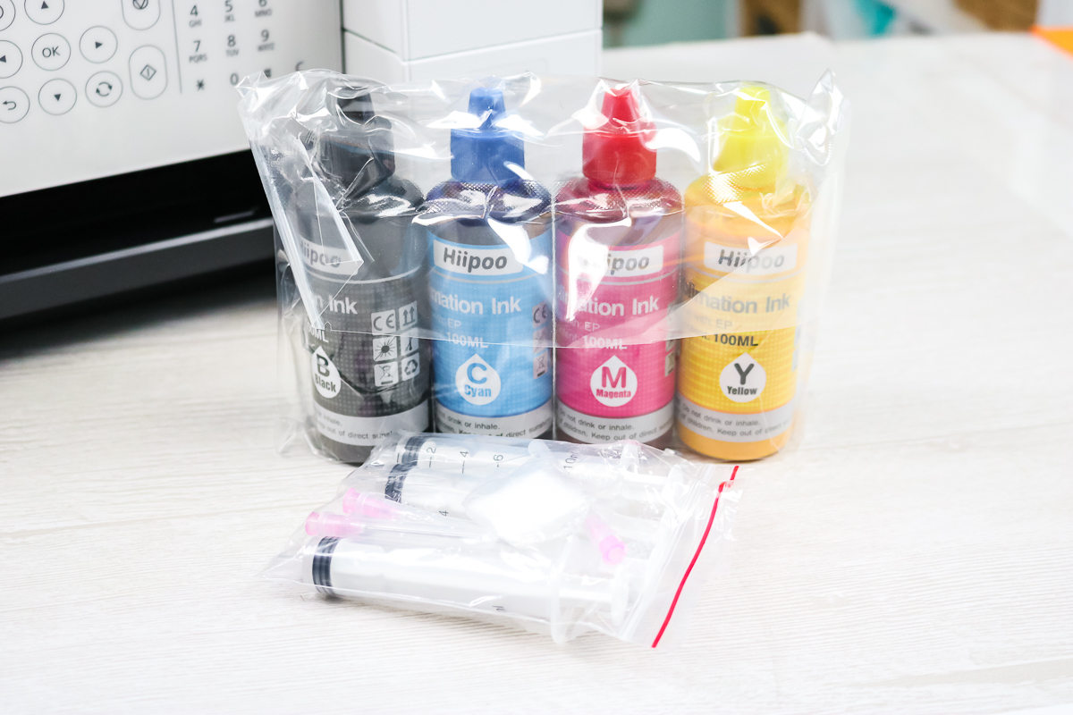 package contents of hiipoo sublimation ink