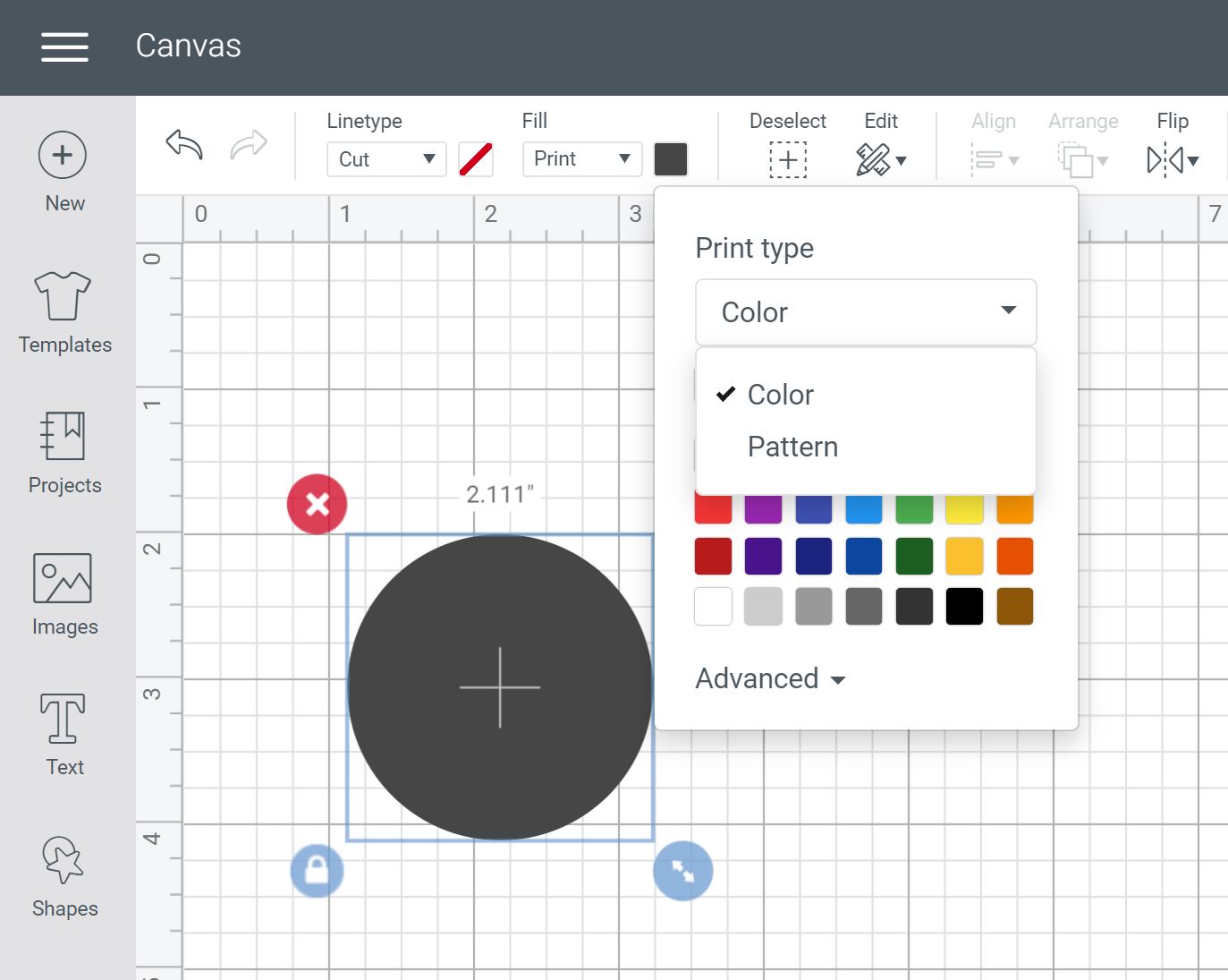 fill options in design space