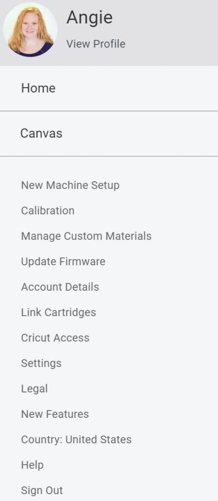 finding the custom material settings in design space