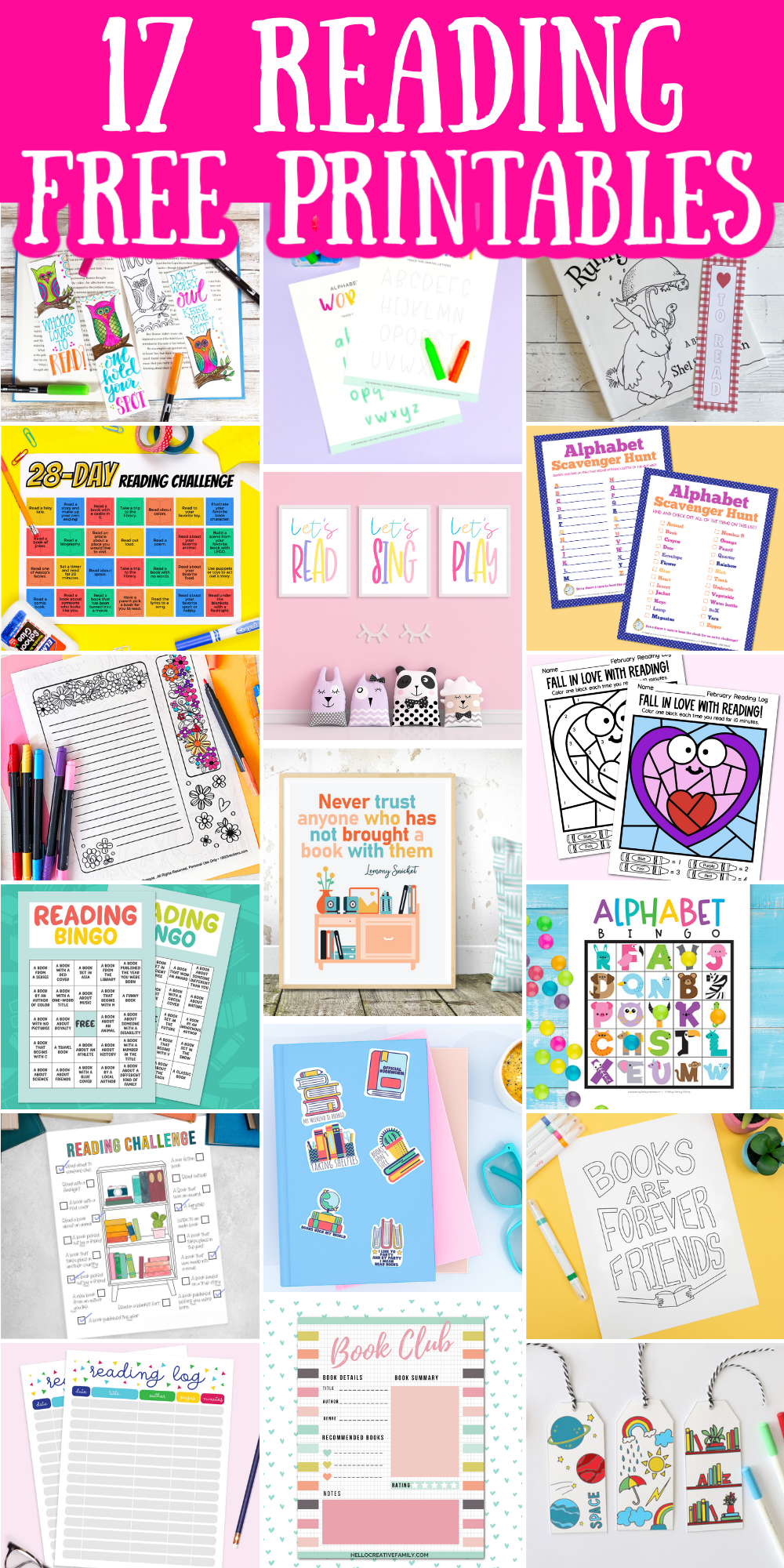 reading free printables