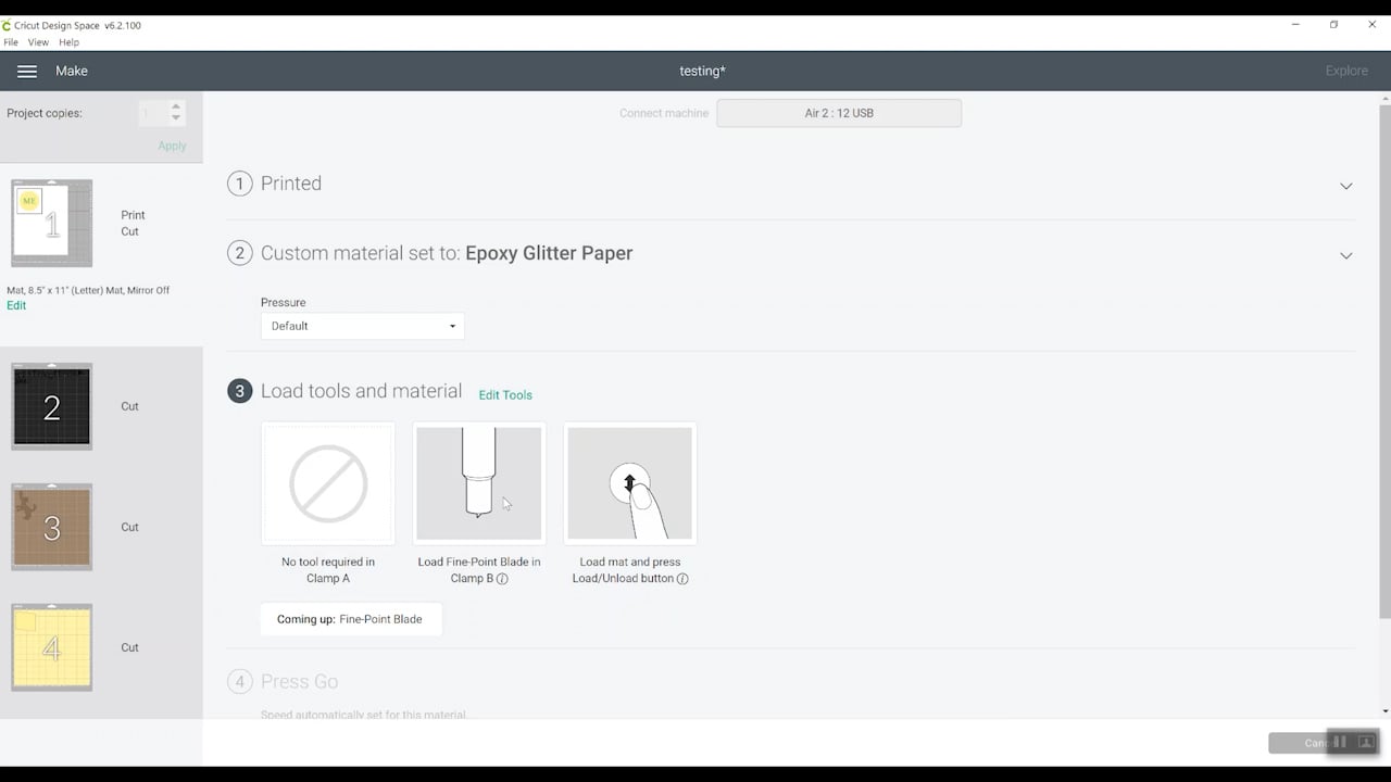 sélection de l'espace de conception des outils