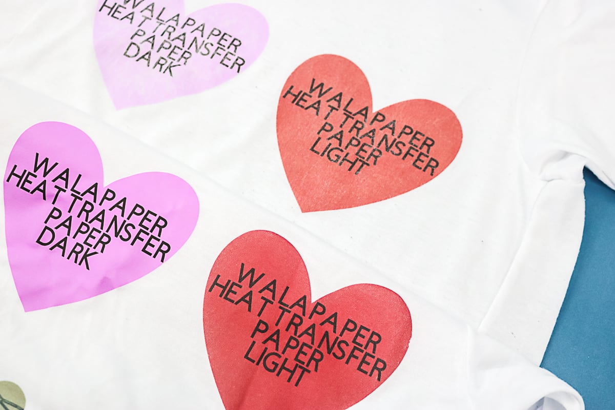 heat transfer paper light comparison