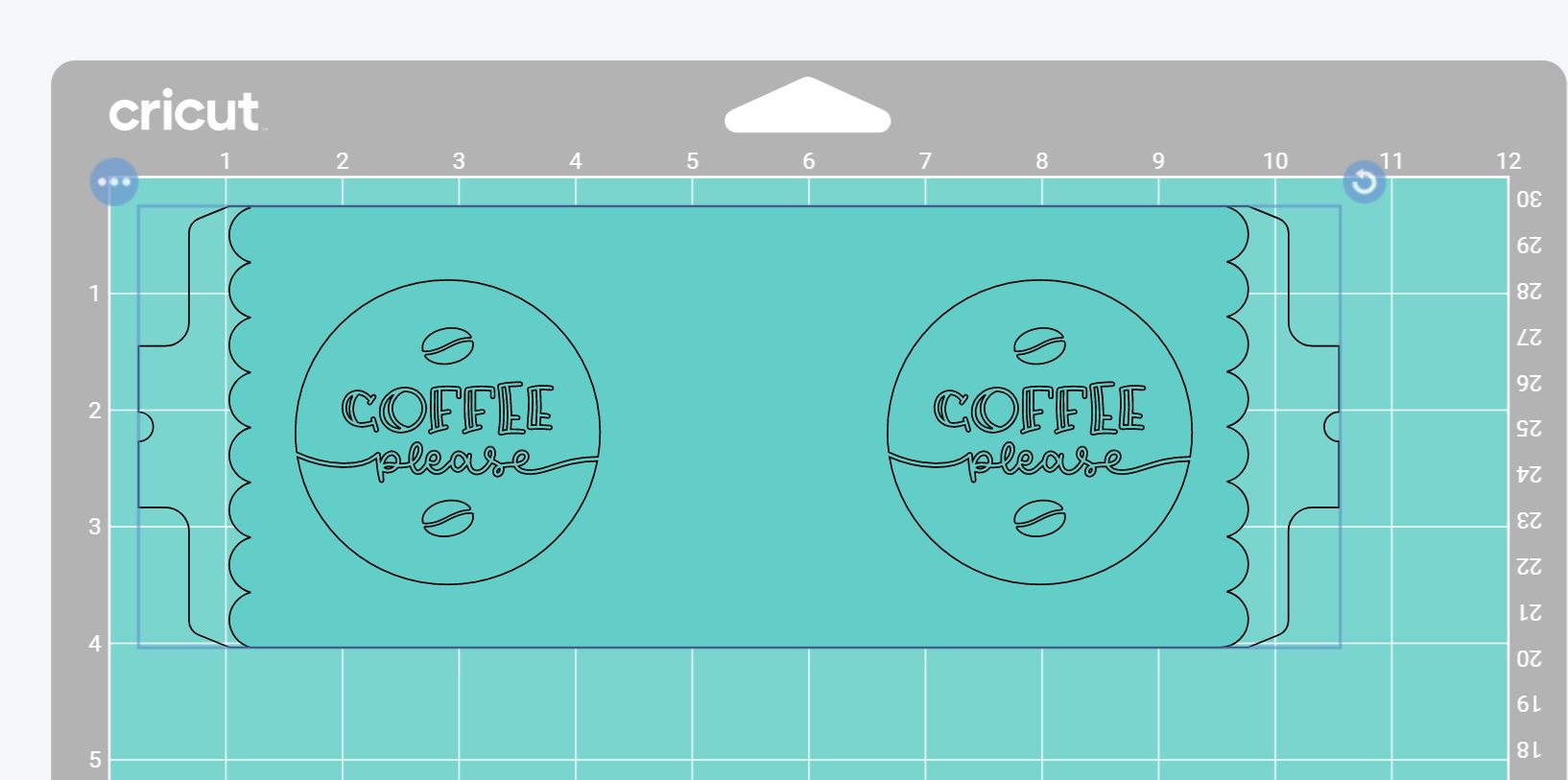 Cricut mug cut on the mat