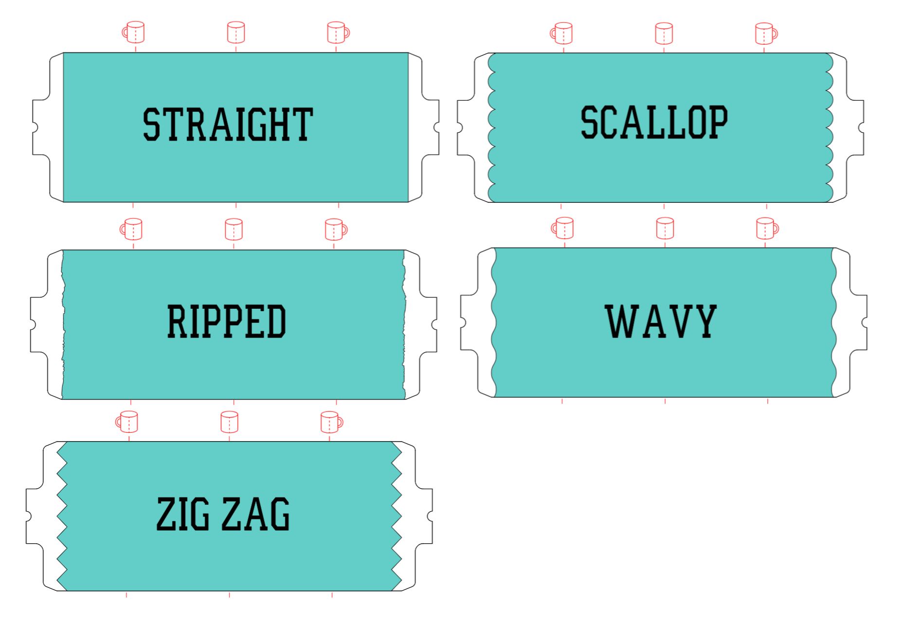 types de bord de tasse de cricut