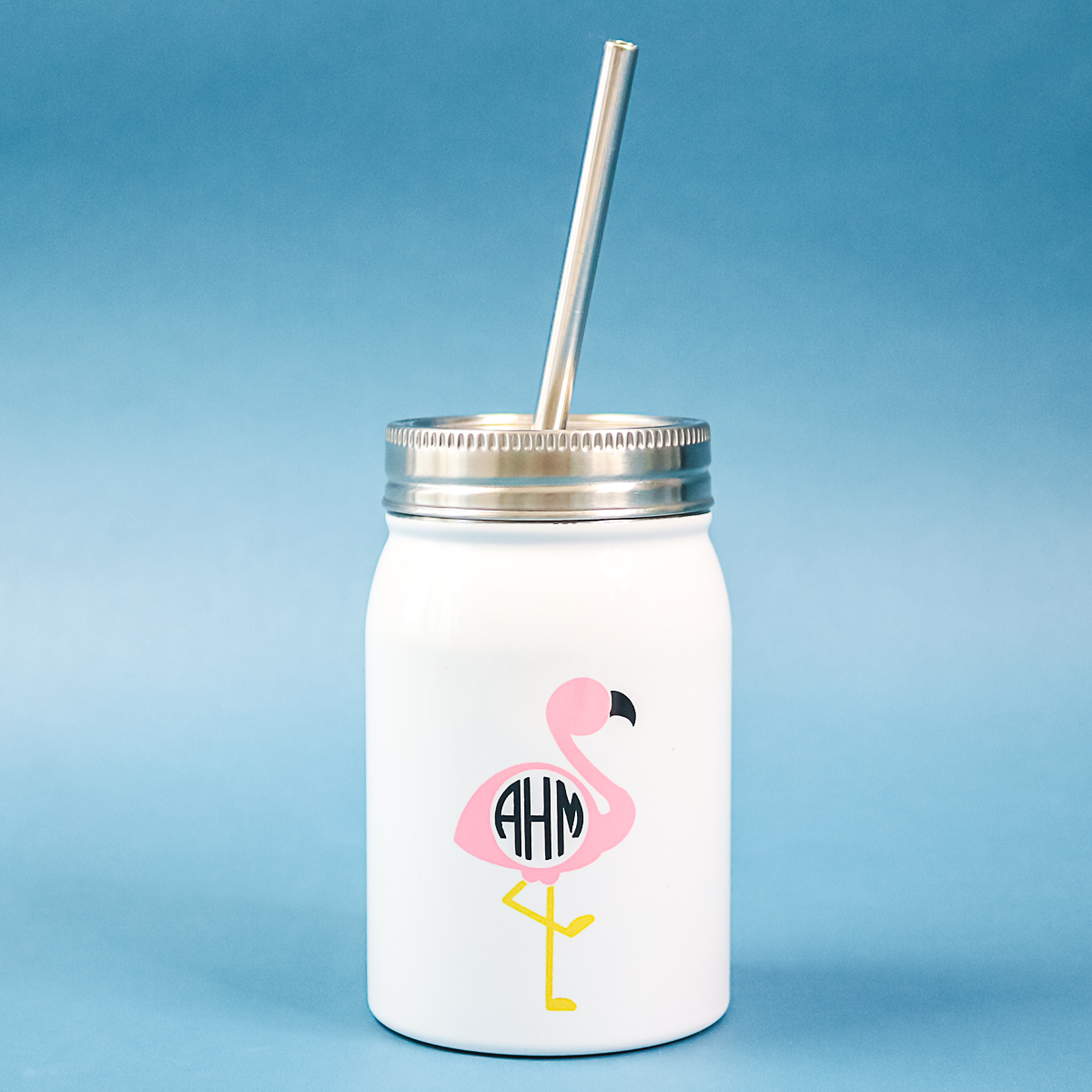 monogram mason jar infusible ink tumbler