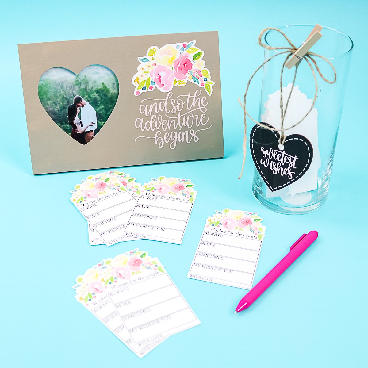 cartes de conseils de mariage cricut