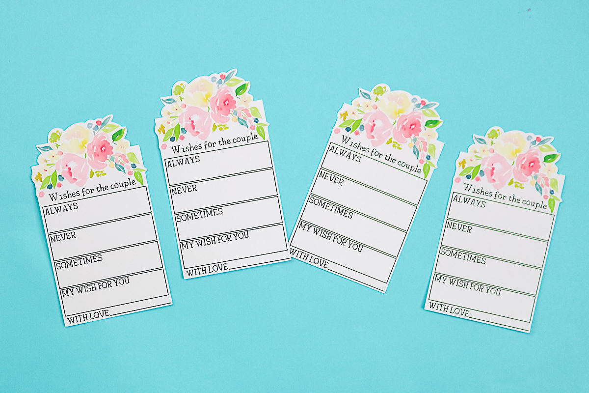 cricut wedding advice cards