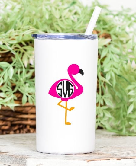 flamingo monogram frame