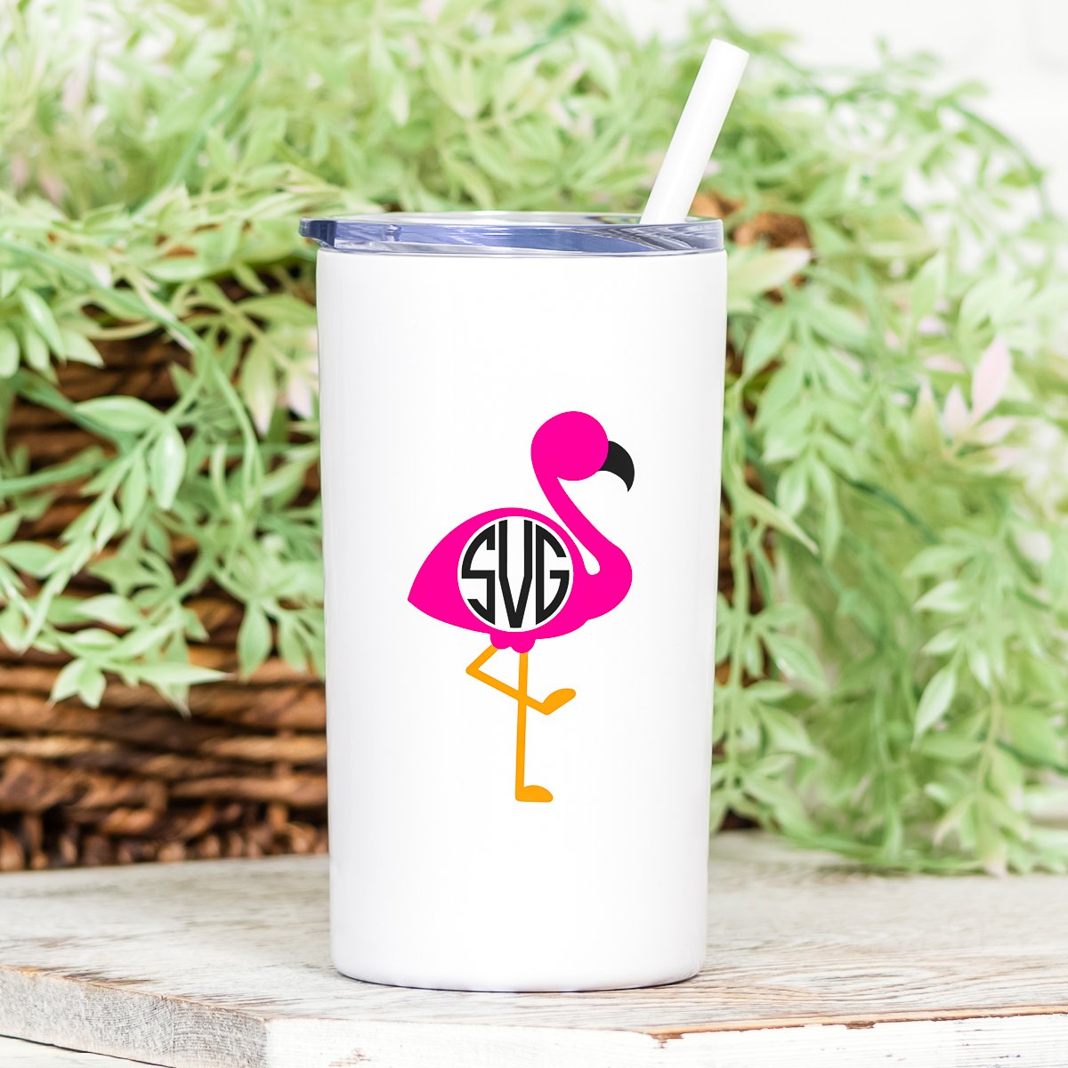 flamingo monogram frame