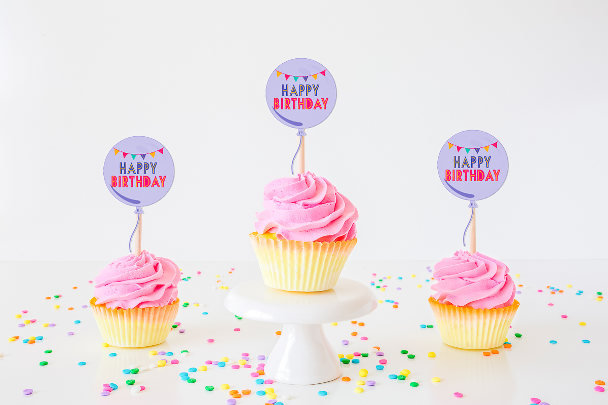 Free Printable Cupcake Toppers and More Party Printables - Angie