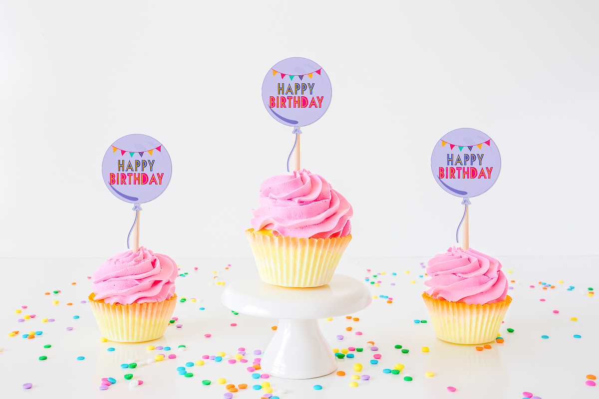 Free Printable Cupcake Toppers and More Party Printables - Angie Holden The  Country Chic Cottage