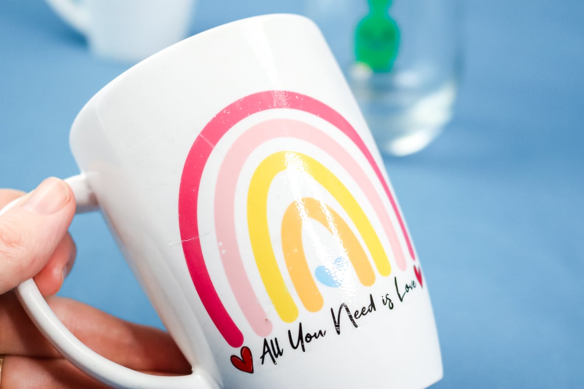 all you need is love rainbow mug decal