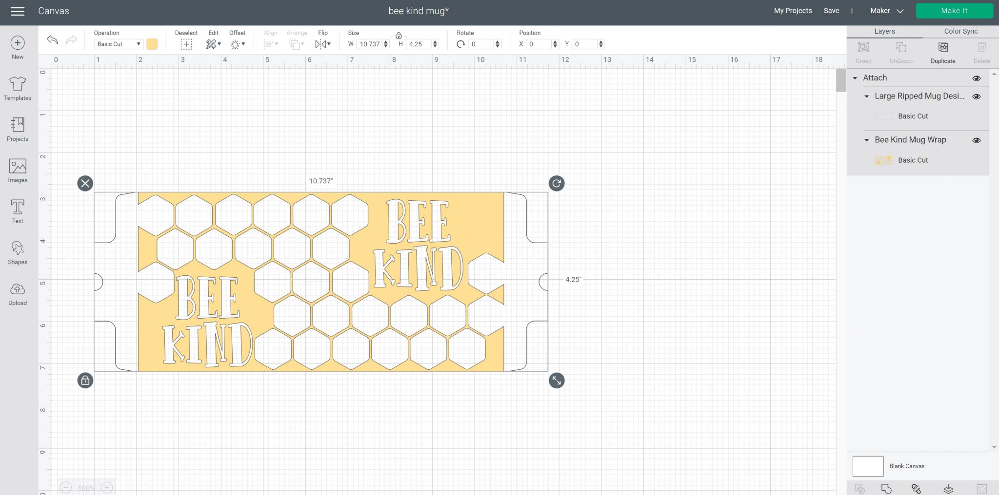 attaching template to design