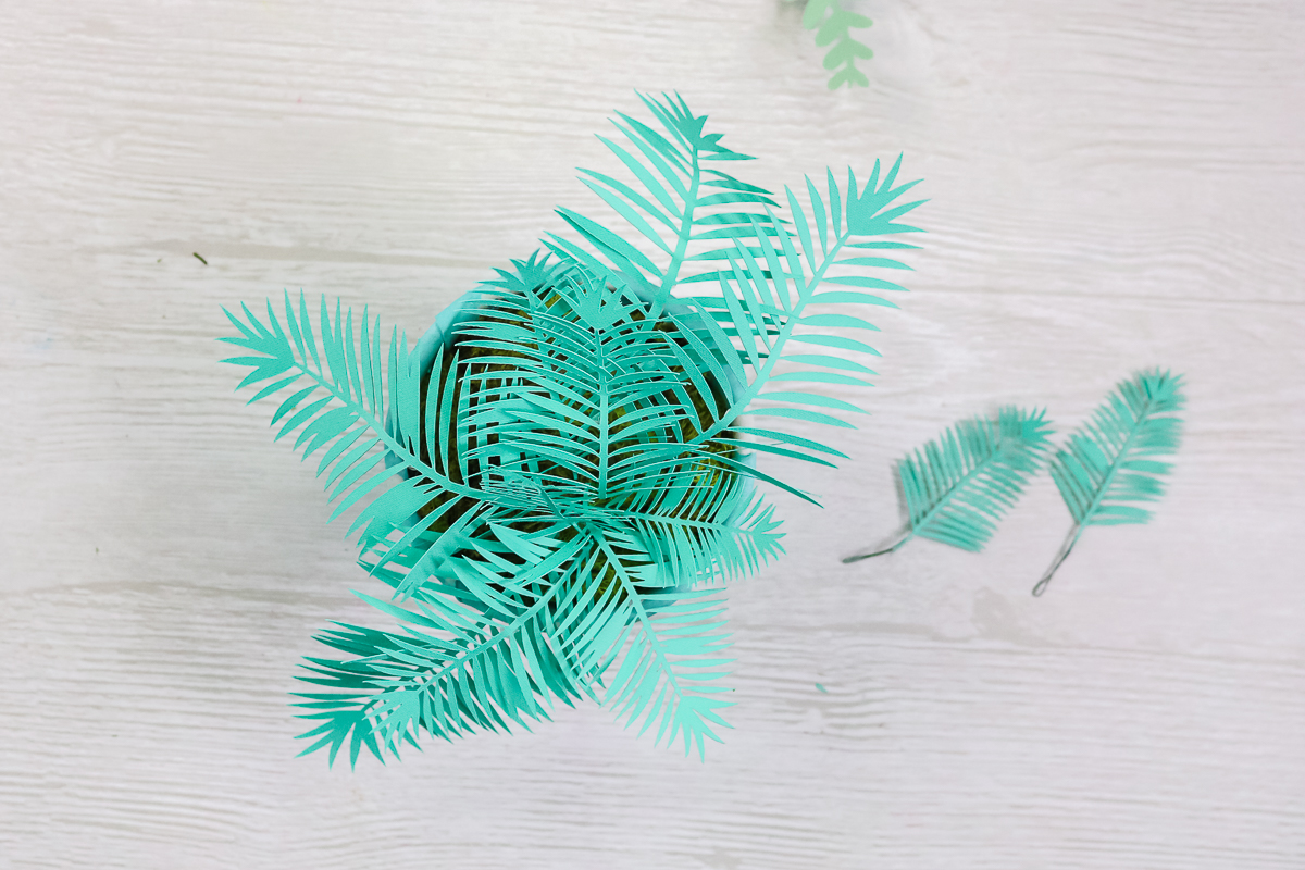 palm plant made from paper