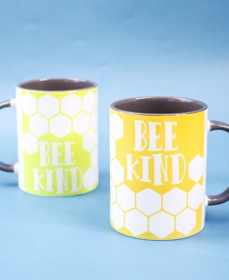 bee themed sublimation mug