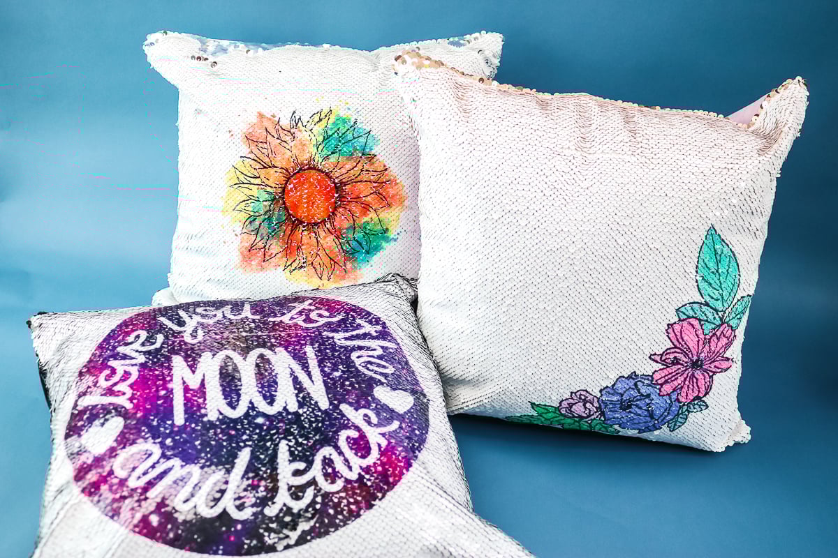 housses de coussin à paillettes avec motifs