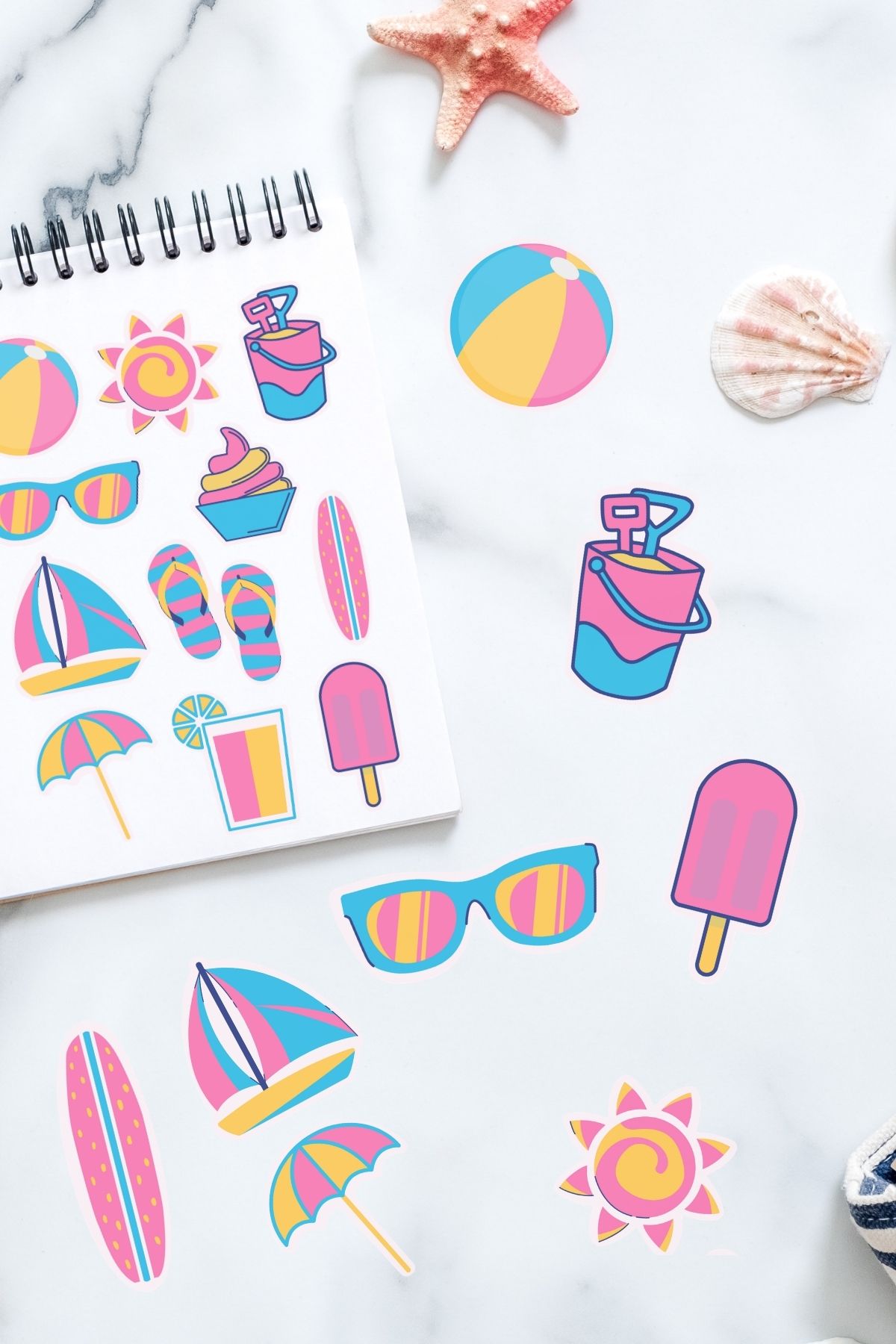 summer sticker sheet