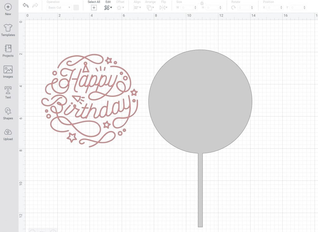 cake topper design in cricut design space