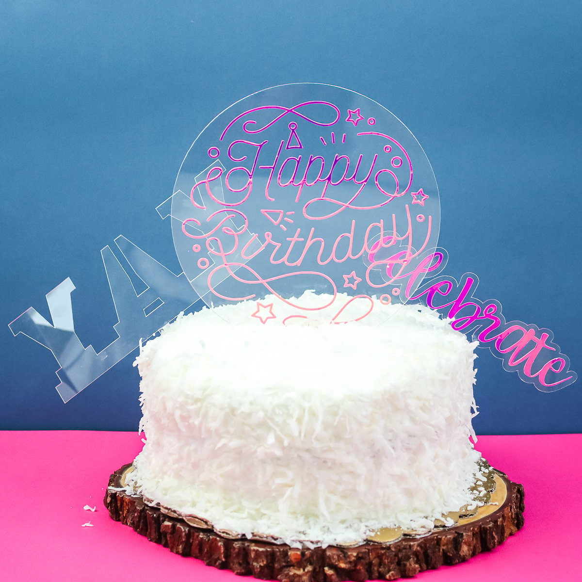 cricut maker diy acrylic cake topper