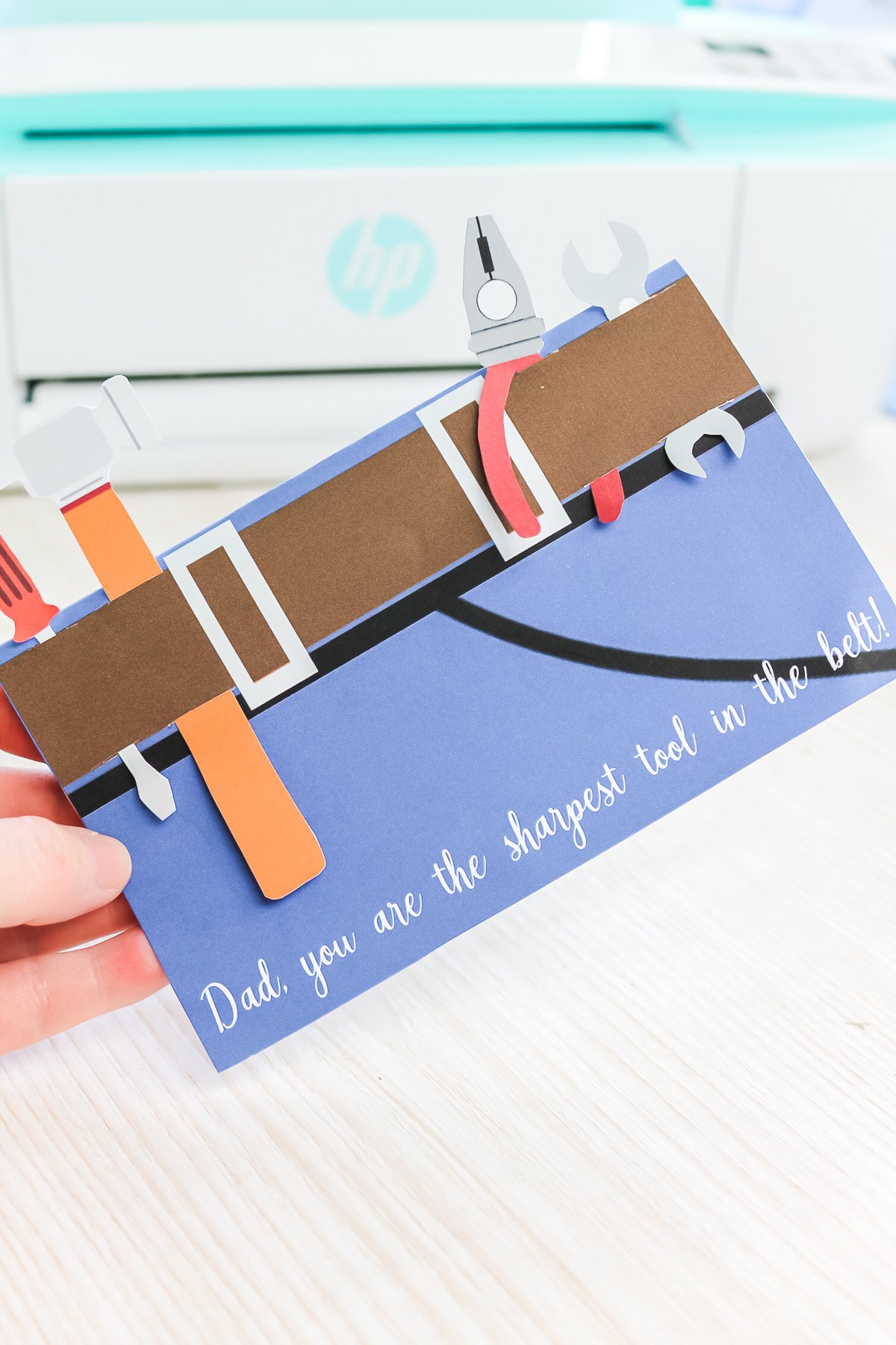 paper tool belt father's day card