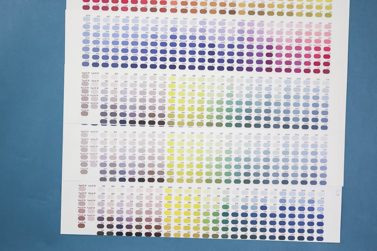 color charts from sublimation printer