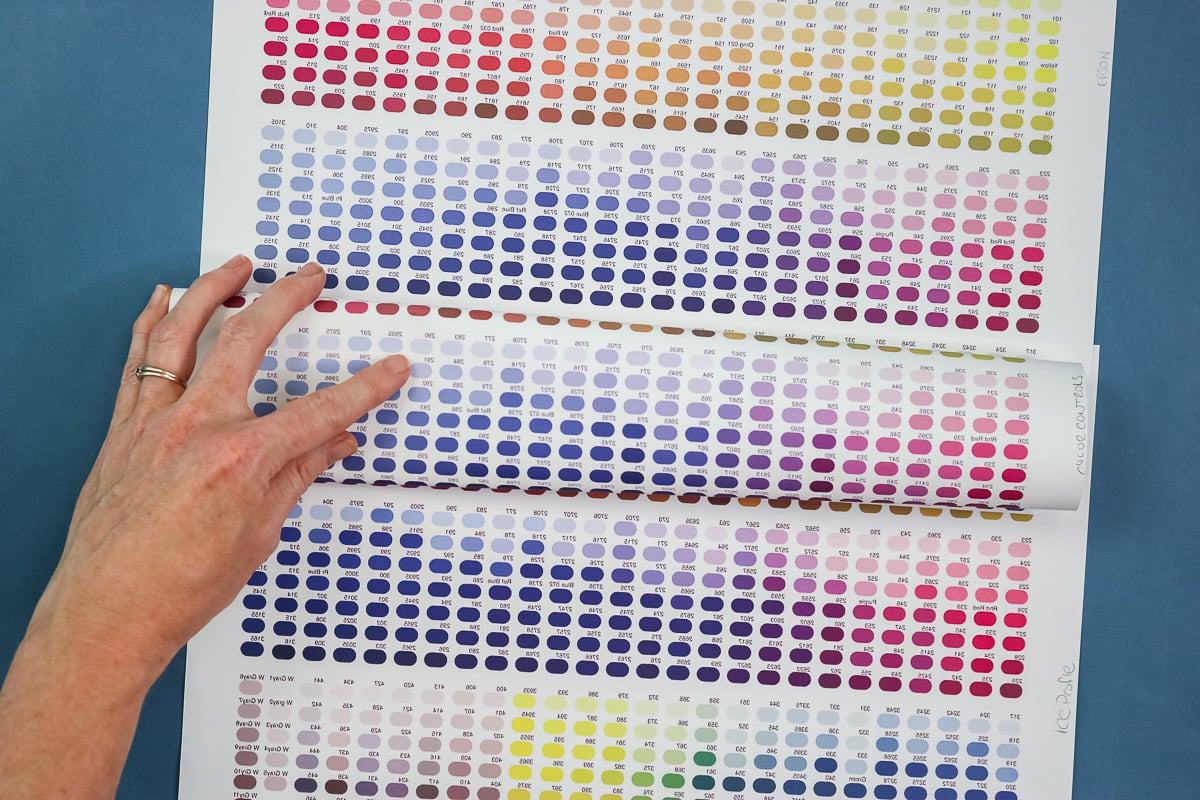 comparaison des profils de couleurs d'une imprimante à sublimation