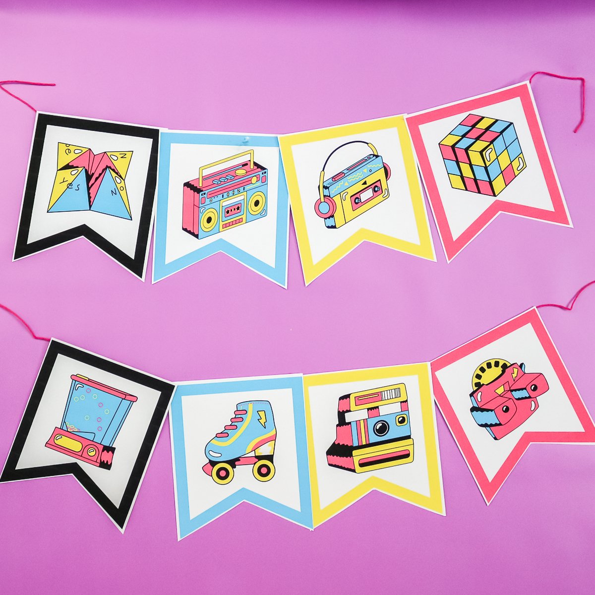 free printable 80s banner