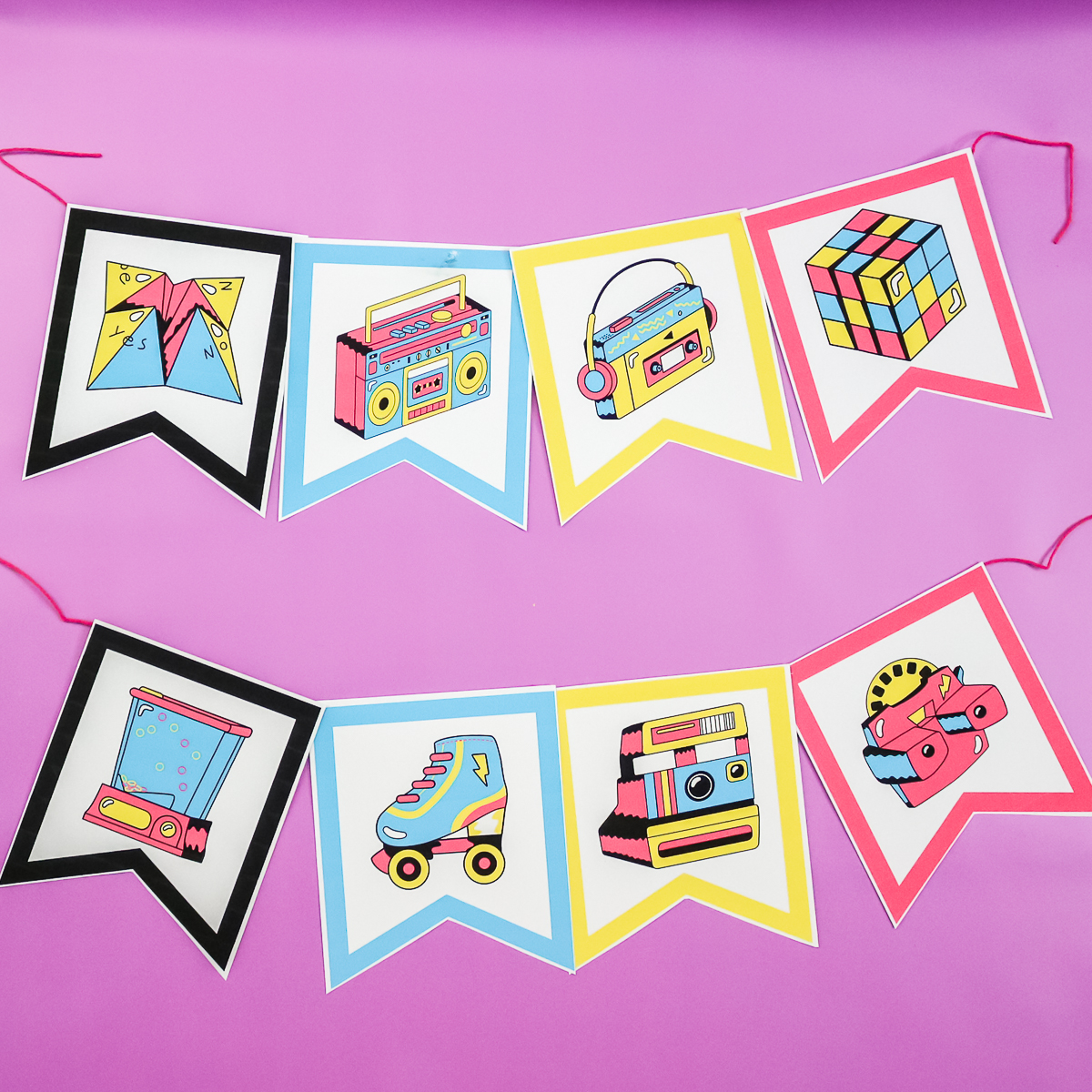 80s Party Decorations: Free Printable Banner and More - Angie Holden The Country Chic Cottage
