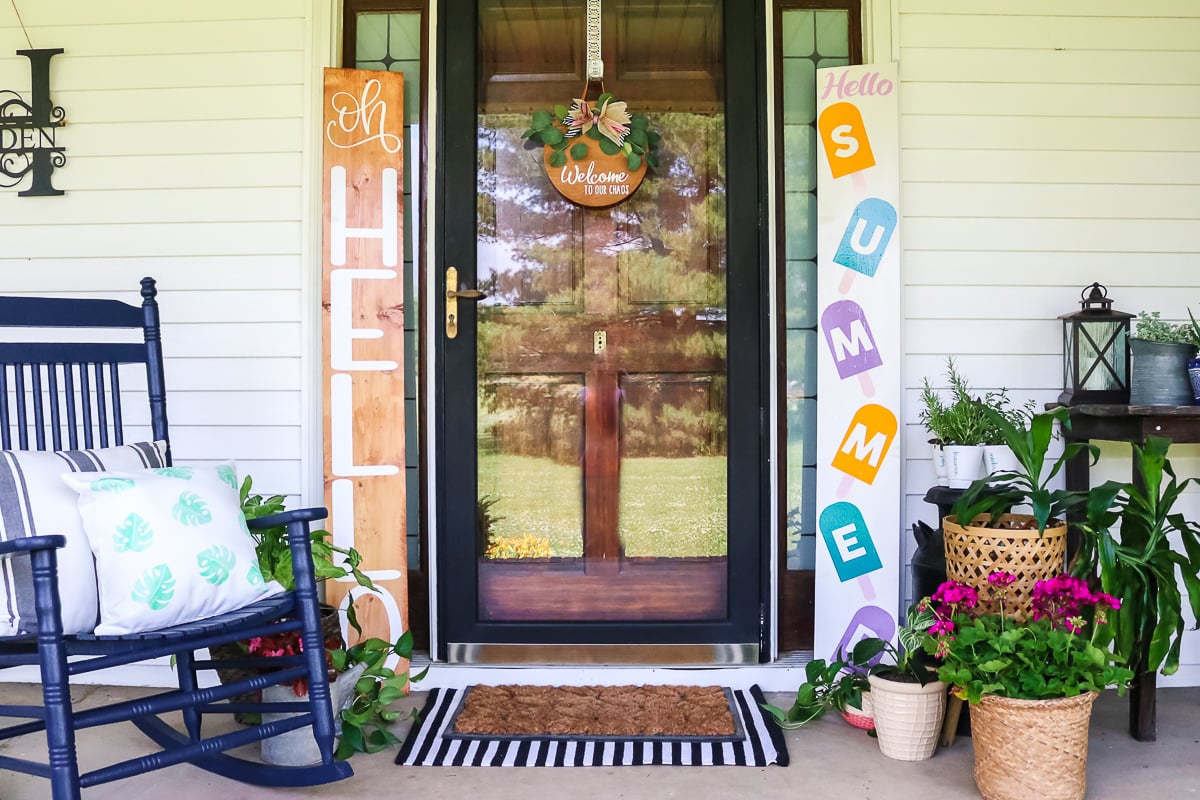 how to make a wood vertical sign for a porch