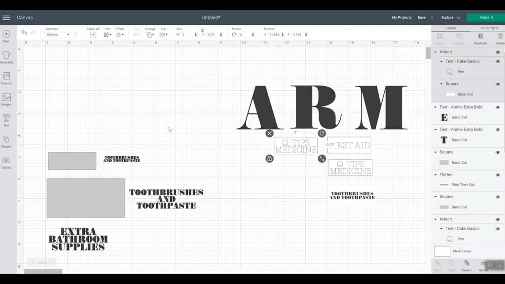 créer des étiquettes de dessin dans l'espace de conception cricut