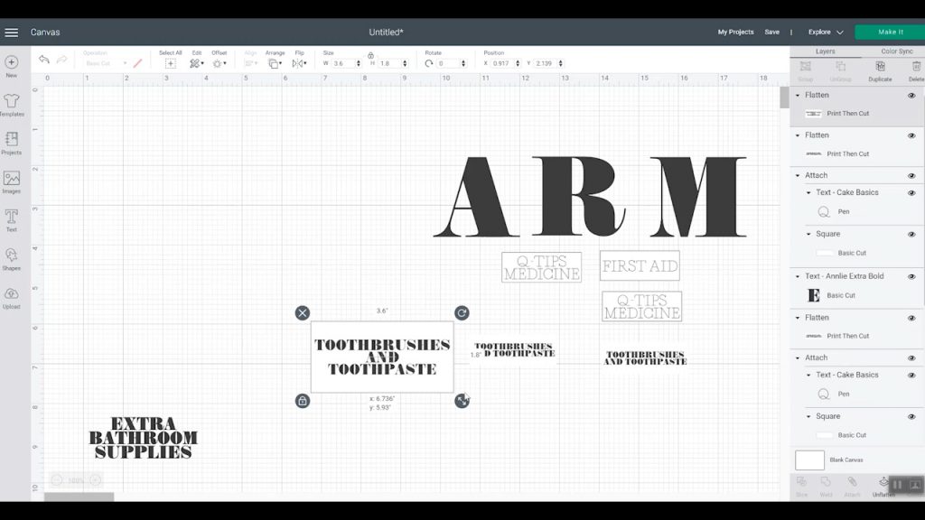 making print then cut labels