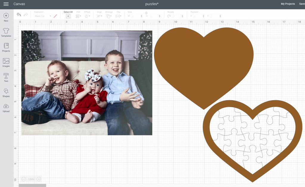 separating puzzle layers in cricut design space