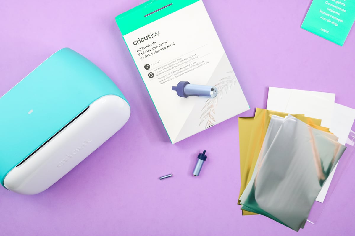 contenu du kit de transfert de feuille cricut joy