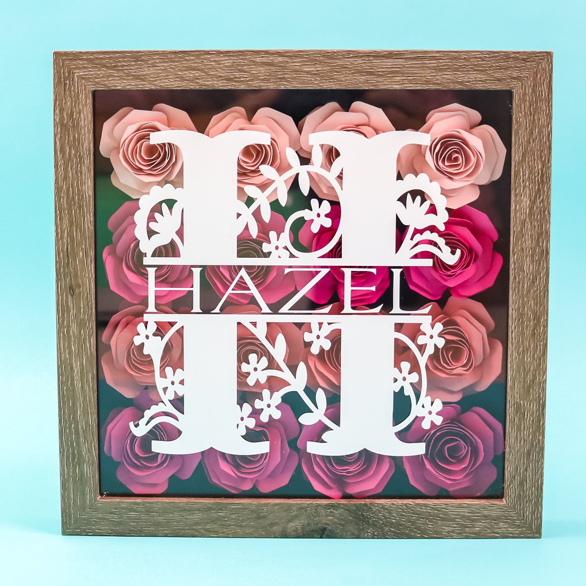 cricut flower shadowbox