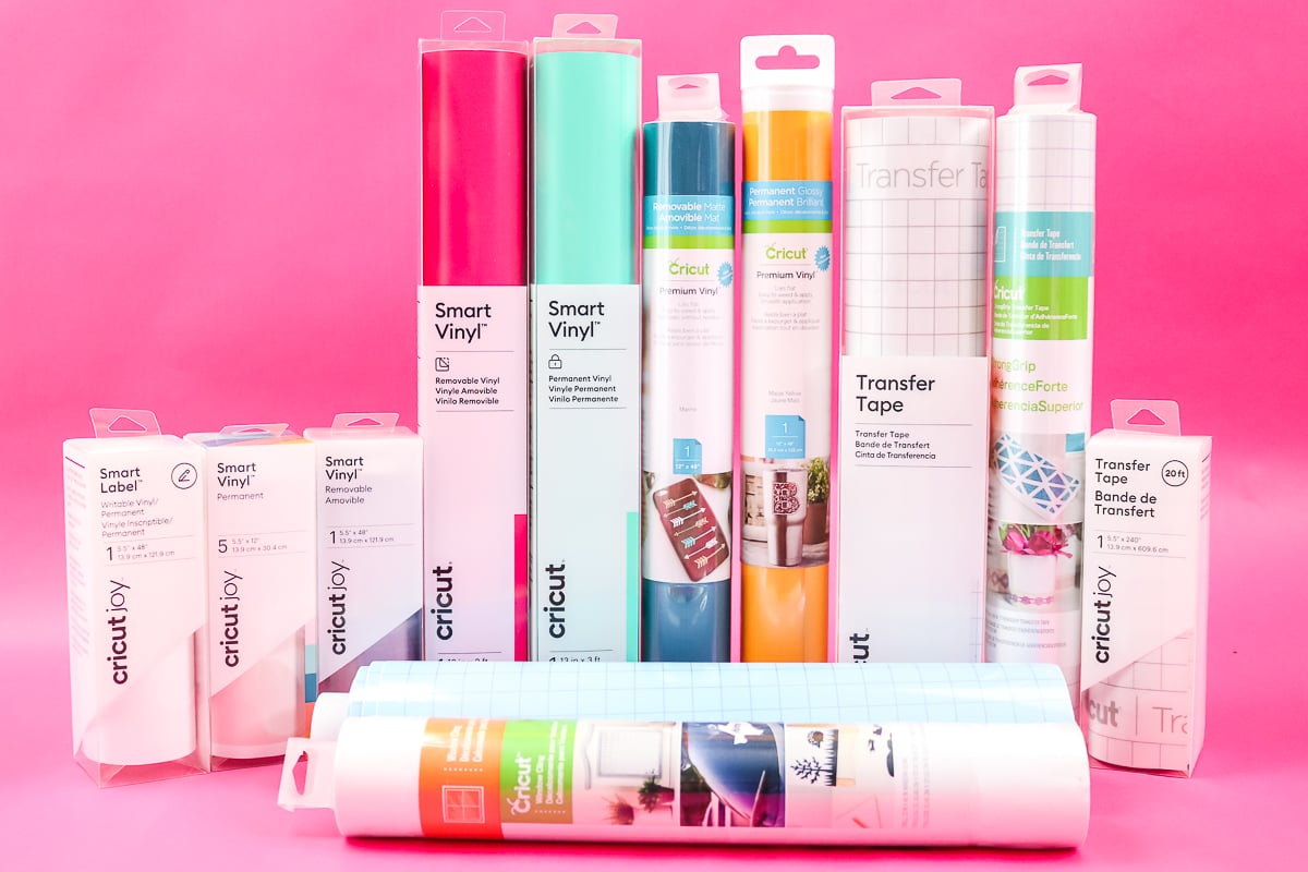 variety of Cricut brand of vinyl products